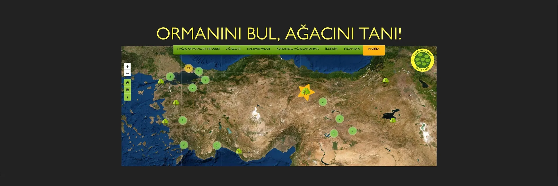 7 Ağaç Ormanları Dijital Haritada