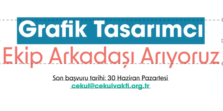 ÇEKÜL Vakfı Freelance Grafik Tasarımcı Arıyor