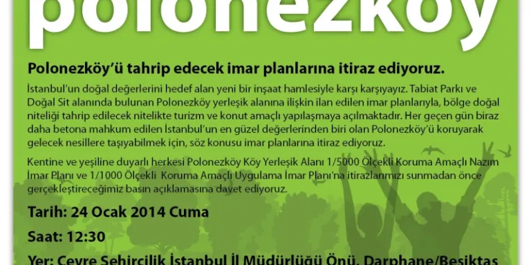 Polonezköy için basın açıklamasında buluşuyoruz!