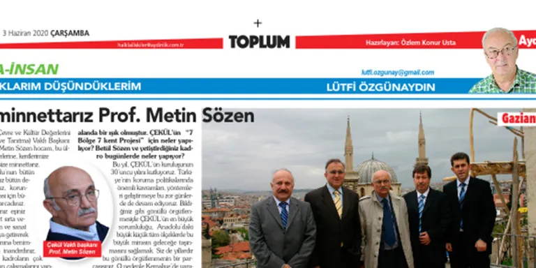 Size Minnettarız Prof. Metin Sözen