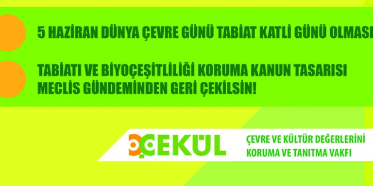 5 Haziran Dünya Çevre Günü tabiat katli günü olmasın!  